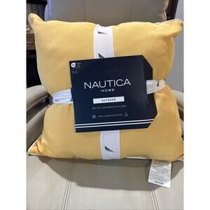 Set of 2 NAUTICA 20” Outdoor Pillows Sunshine Yellow Nautical Water Resistant